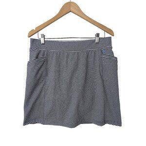 T By Talbots Skort Womens M Blue White Skirt‎ Built-In Shorts Pockets Casual